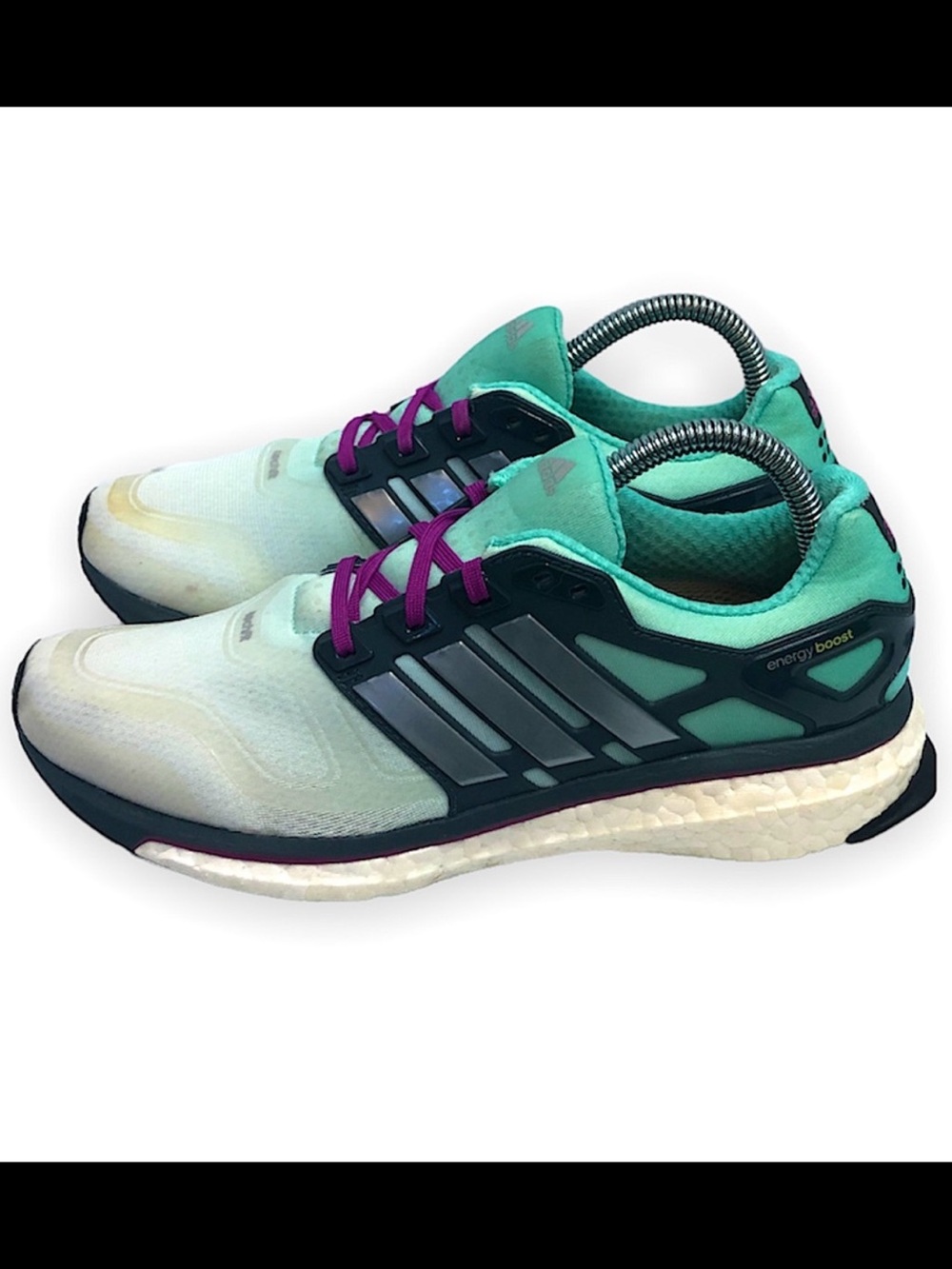 adidas Energy Boost 2 Mint Green Purple Running Shoes Sneakers Womens Size 8